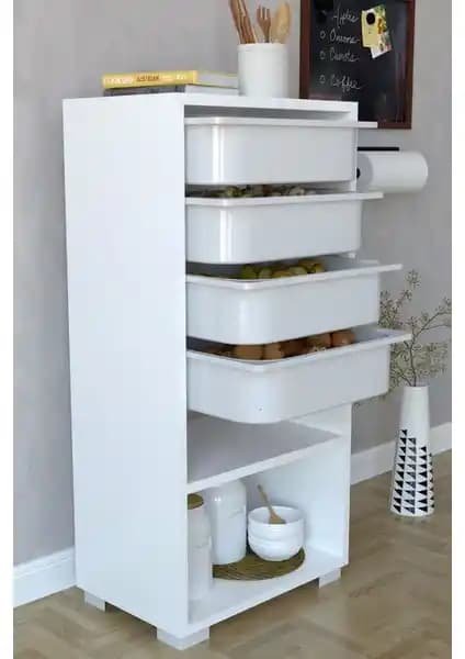 Remaks 4 Sepetli Çok Amaçlı Dolap: Modern ve Dayanıklı Çok İşlevli Depolama Çözümü