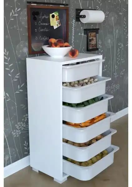 Remaks 6 Sepetli Çok Amaçlı Dolap Beyaz Modern Tasarım ve Fonksiyonellik