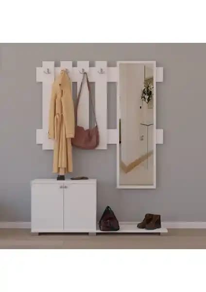 Remaks Papatya Vestiyer Portmanto Takımı Beyaz Modern Tasarım ve Dayanıklılık Özellikleri