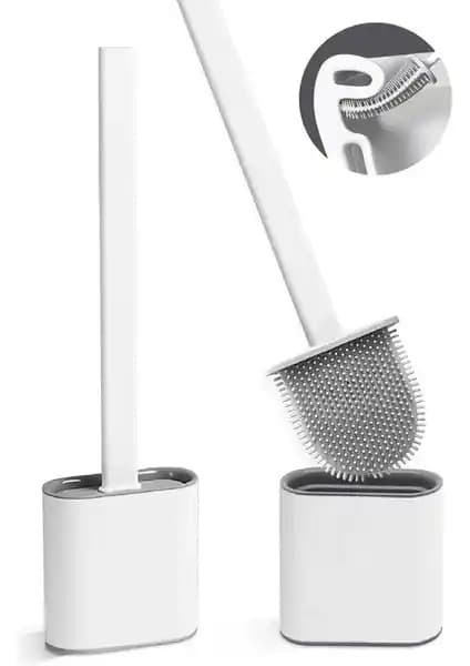Reva Beyaz Silikon Klozet Fırçası ve Tutucu Seti: Estetik ve Pratik Temizlik Çözümü