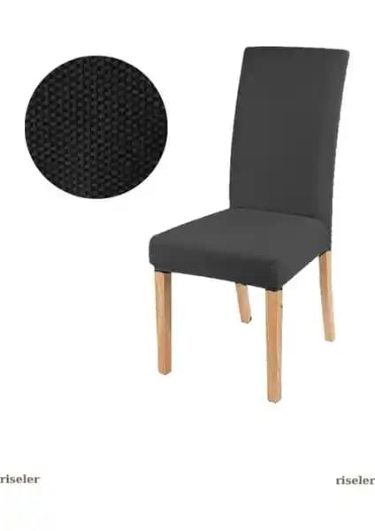 Riselerhome Bal Peteği Desenli Likra Kumaşlı Yıkanabilir Sandalye Örtüsü Tekli