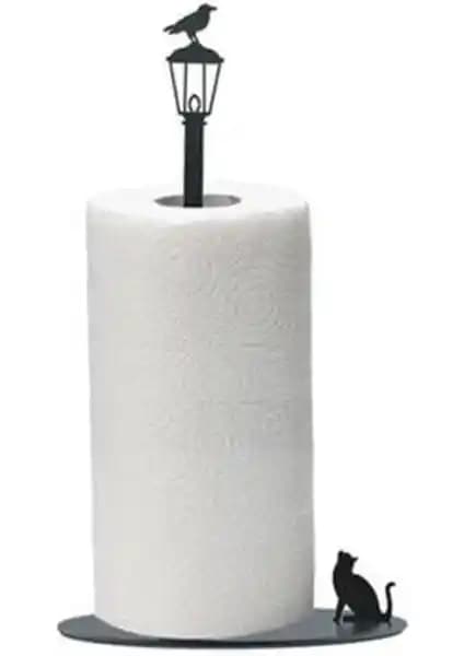 Risingmaber Dekoratif Metal Kedi ve Kuş Figürlü Kağıt Havluluk Modern İç Mekanlar İçin