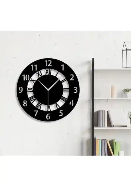 Roma ve Latin Rakamlı Dekoratif Ahşap Duvar Saati - Şık ve Dayanıklı Tasarım