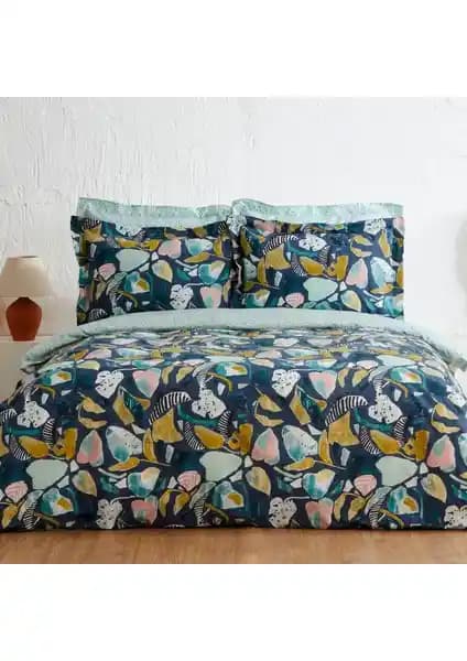 Sarah Anderson Era Çift Kişilik Nevresim Takımı İndigo Modern ve Dayanıklı Tasarım