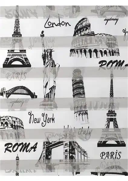 Şehir Temalı Zebra Perde: Modern ve Şık Tasarım ile İç Mekan Dekorasyonu