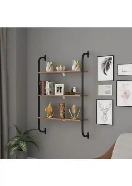 Sensa Metal Kitaplık 3 Raflı Duvar Kitaplığı Modern ve Dayanıklı Tasarım