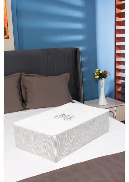 Serstil Mega Boy Baza Altı Gri Çizgili Hurç ile Yatak Odası Düzeninizi Kolaylaştırın