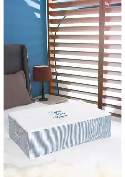 Serstil Mega Boy Baza Altı Mavi Çizgili Hurç: Dayanıklı ve Fonksiyonel Depolama Çözümü