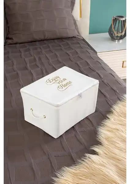 Serstil Mini Boy Baskı Detaylı Beyaz Hurç ile Eşyalarınızı Şık ve Pratik Şekilde Düzenleyin