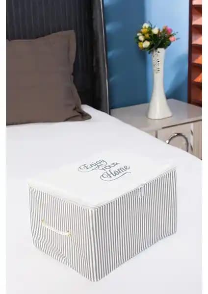 Serstil Mini Boy Baskı Detaylı Gri Çizgili Hurç ile Pratik ve Şık Organizasyon Çözümleri