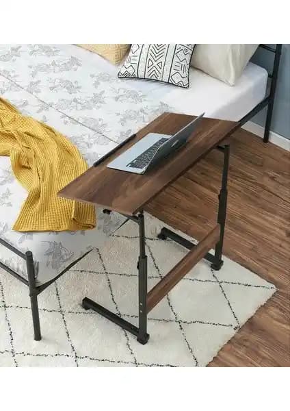 Servetavcı Yüksekliği Ayarlanabilir Eğimli Mermer Görünümlü Laptop Sehpası