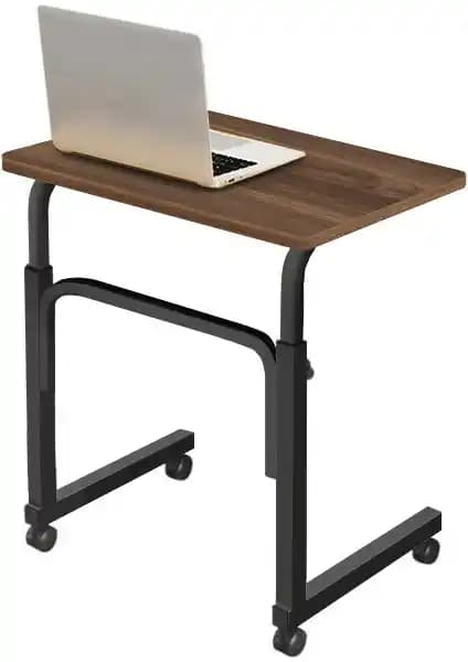 Servetavcı Yükseklik Ayarlı Laptop Sehpası Ceviz Renkli ve Tekerlekli, Ergonomik ve Mobil Tasarım