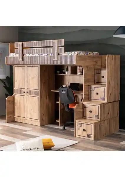 Setay Natural Ranza ve Çalışma Masası: Fonksiyonel ve Estetik Çok Amaçlı Mobilya Seti