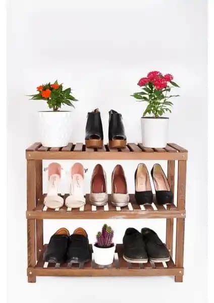 Severale El Yapımı Masif Ahşap Ayakkabılık Klasik Tasarım ve Dayanıklılık Özellikleriyle