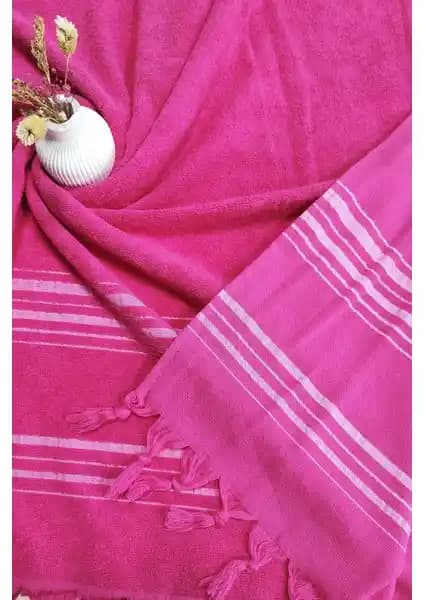 Sevim Tek Yüzlü Pamuk Havlu Peştemal Fuşya Renkli Estetik ve Fonksiyonel Tasarım