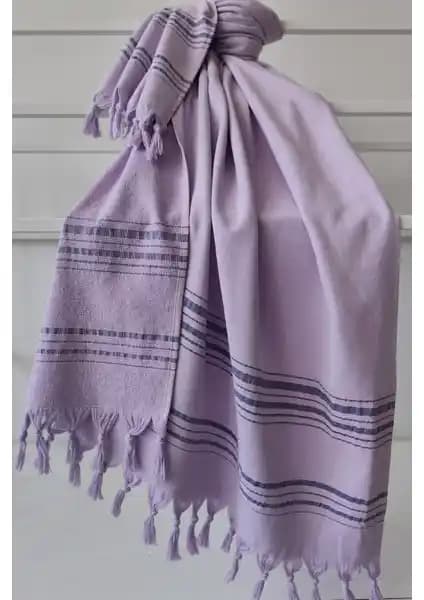 Sevim Tek Yüzlü Pamuk Havlu Peştemal Lila Renkli Modern Tasarım ve Fonksiyonellik