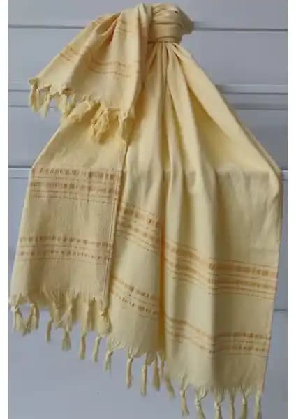 Sevim Tek Yüzlü Pamuk Havlu Peştemal Sarı - Şık ve Fonksiyonel Plaj ve Hamam Aksesuarı