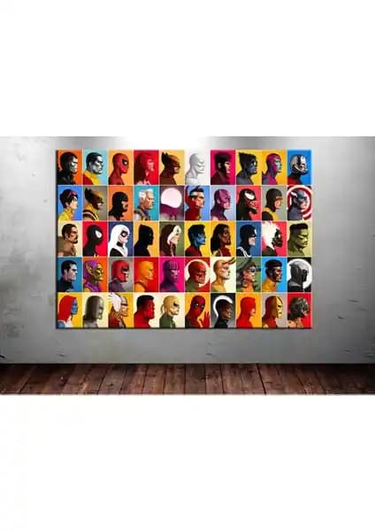 Sibiro Marvel Karakterleri OZL32 Çocuk Odası İçin Güvenli ve Renkli Duvar Sanatı