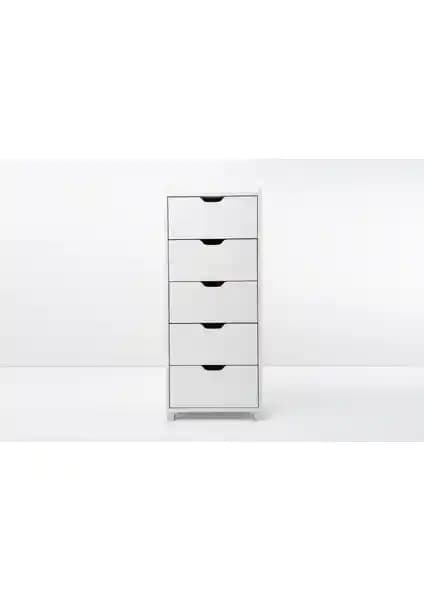 Sivas Gözde Yüksek 5 Çekmeceli Ahşap Mutfak ve Çok Amaçlı Kiler Dolabı