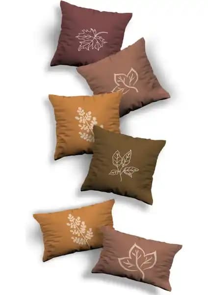 Sk Home Özel Tasarım Premium Dekoratif 6'lı Kırlent Kılıfı Seti Modern ve Dayanıklı Tasarım