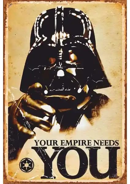 Star Wars Retro Vintage Ahşap Poster 20x30 cm Dekoratif ve Koleksiyon Parçası