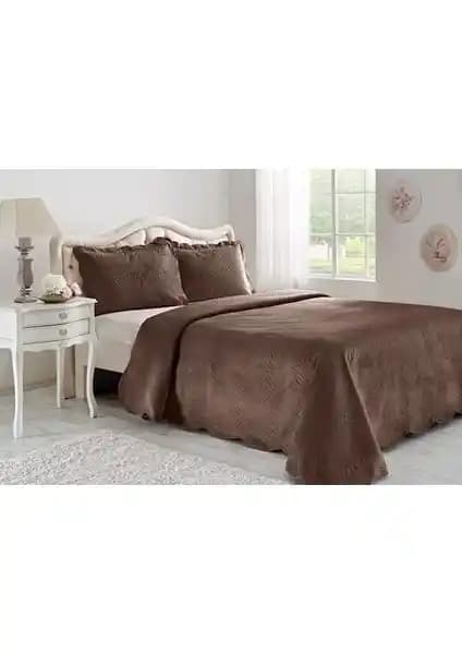 Taç Happy Days Kahve Renkli Çift Kişilik Yatak Örtüsü Seti Modern ve Dayanıklı Tasarım