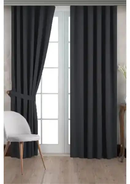 Taç Issa Blackout Karartma Perde Gri Renk Modern ve Dayanıklı Tasarım 150x250 cm