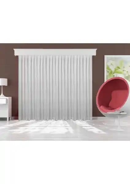 Taç Keten Tül Perde Ekstraforlu Düz Dikiş Ekru - Şık ve Fonksiyonel İç Mekan Perdesi