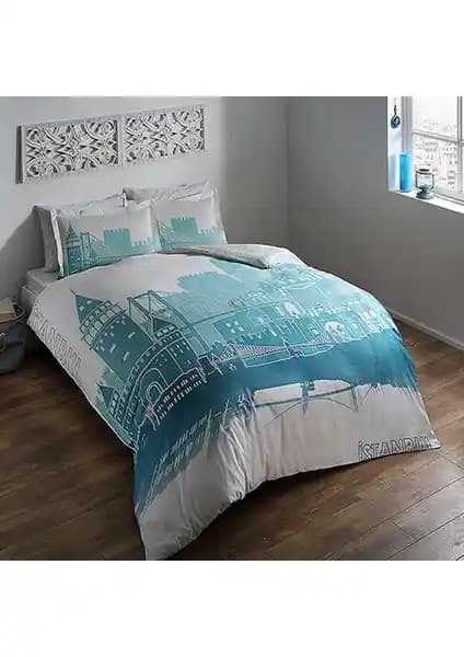 Taç Pamuk Saten Glow Çift Kişilik Nevresim Takımı Yatak Odası Dekorasyonu İçin Uygun