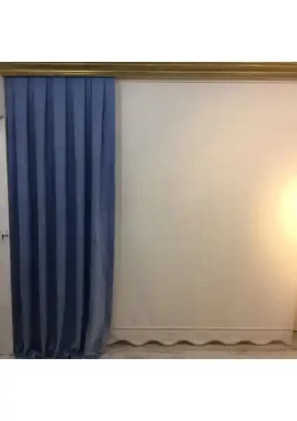 Taç Pileli Fon Perde Mavi 70x270 cm - Modern ve Dayanıklı Ev Dekorasyonu Ürünü
