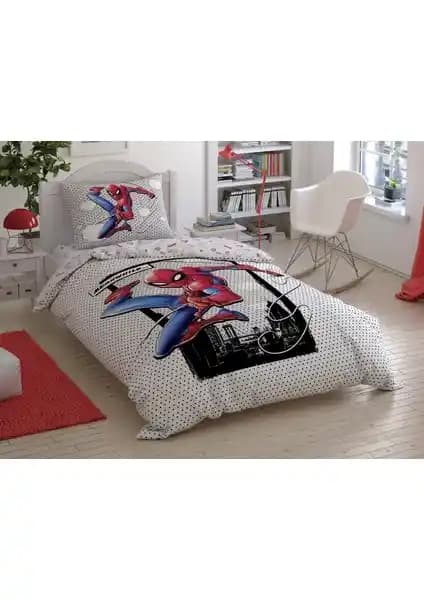 Taç Spider-Man Cloudy Lisanslı Çocuk ve Gençler İçin Konforlu Nevresim Takımı