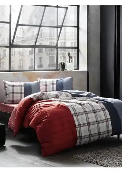 Taç Tek Kişilik Genç Modası Ranforce Nevresim Takımı Cloud Kırmızı: Şık ve Konforlu Uyku İçin Uygun