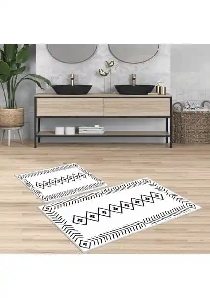 Talia Home Kaymaz Taban Yıkanabilir 2'li Klozet Takımı: Dayanıklı ve Estetik Banyo Aksesuarı