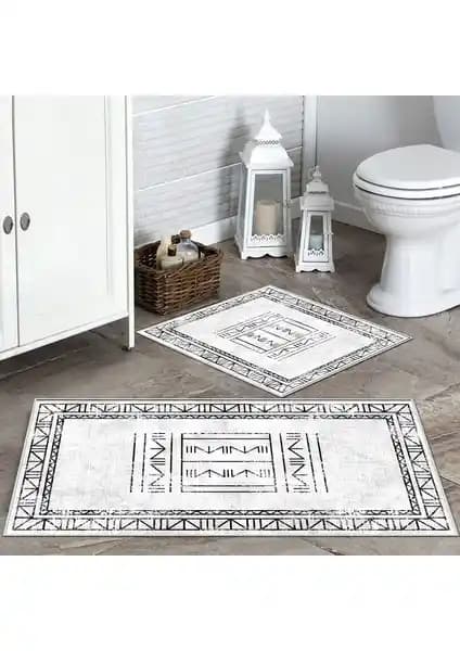 Talia Home Thalia Kaymaz Tabanlı Yıkanabilir Banyo Paspası Seti Güvenli ve Estetik Kullanım İçin