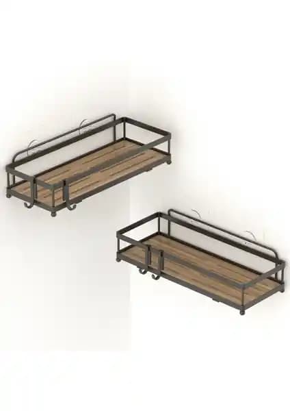 Tekno-tel Yapışkanlı Kancalı 2'li Banyo ve Mutfak Rafı Pratik ve Dayanıklı Depolama Çözümü