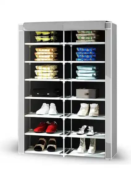 Teknor 2 Bölmeli Plastik Ayakkabılık Gri: Dayanıklı ve Şık Depolama Çözümü