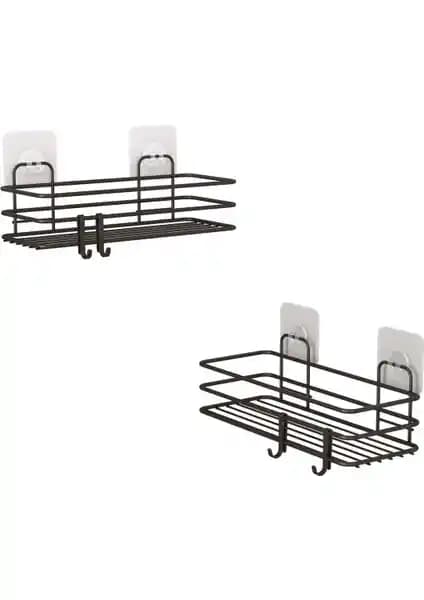 Teknotel ST217H Yapışkanlı Kancalı Banyo Rafı Modern Tasarım ve Pratik Kullanım