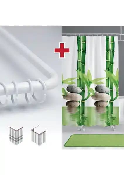 Tropik Home Bamboo Desen Banyo Perdesi: Estetik ve Fonksiyonel Duş Perdeleri