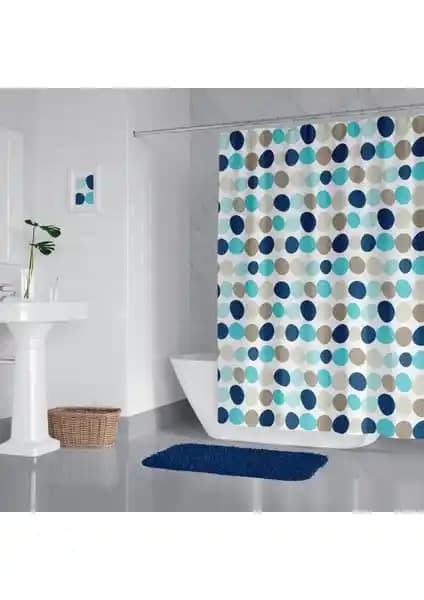 Tropik Home Renkli Noktalı Banyo Perdesi Modern ve Dayanıklı Tasarım Özellikleriyle