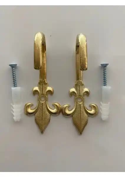 Tül Evi Renso Altın Renkli Fon Perde Bağlama Demiri Askı Aparatı