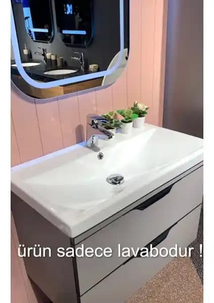Turkuaz Seramik Cerastyle Elite Etajerli Lavabo: Modern ve Dayanıklı Banyo Tasarımı