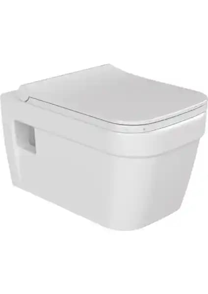 Turkuaz Seramik Noura Rimless Asma Klozet ve Slim Yavaş Kapanan Kapak Özellikleri