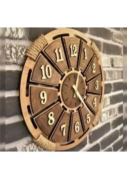 Ümra Lazer Ahşap Dekoratif Duvar Saati: Modern ve Sessiz Tasarım ile Mekanlara Şıklık Katın