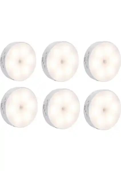 UniChrome 6'lı Hareket Sensörlü USB Şarj Edilebilir LED Lamba Seti