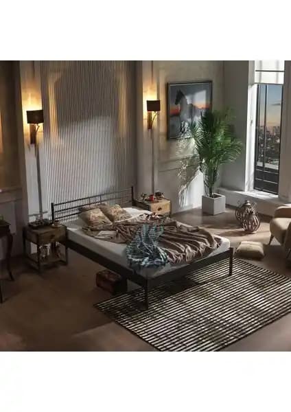 Unimet Manyas-S Ferforje Metal Çift Kişilik Yatak Odası Karyolası 156x210 cm