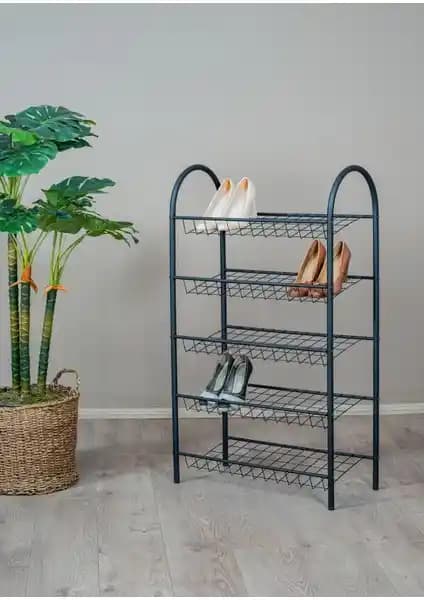 Uyan Ev Ürünleri Metal 5 Raflı Ayakkabılık Dış Mekan ve İç Mekan Kullanımı İçin