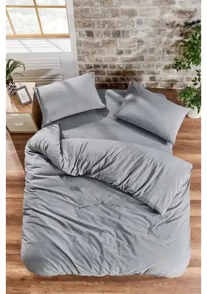 Valezium Antrasit Tek Kişilik Nevresim Takımı Modern ve Şık Tasarımıyla Konfor Sunar