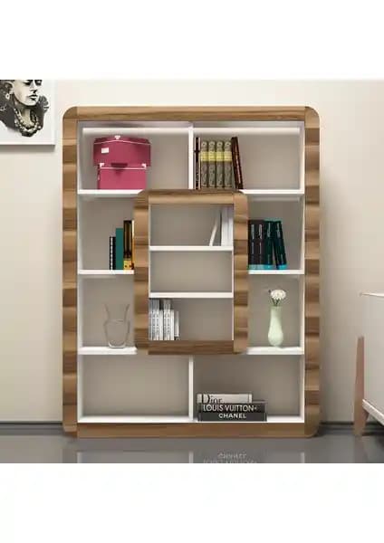 Variant Concept Orkide Kitaplık Beyaz Ceviz - Modern ve Dayanıklı Depolama Çözümü