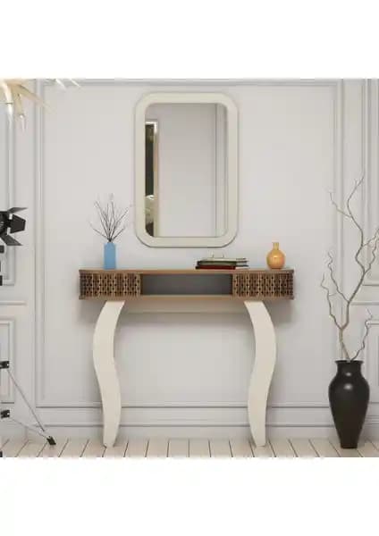 Variant Damla Aynalı Dresuar Krem Renkli Modern Mobilya Parçası