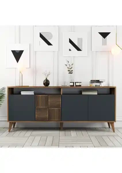 Variant Milan Konsol Ceviz ve Antrasit Renk Seçenekleriyle Modern Tasarım Mobilya